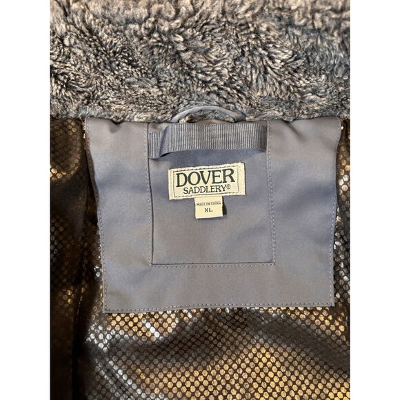 Dover Saddlery Girls XL Winter Jacket Gray Faux Fur Hood Equestrian Coat - Picture 4 of 6